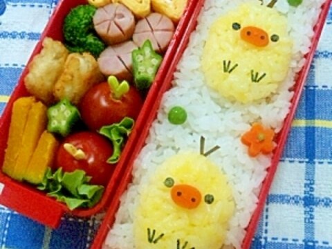 簡単キャラ弁☆キイロイトリのお弁当♪